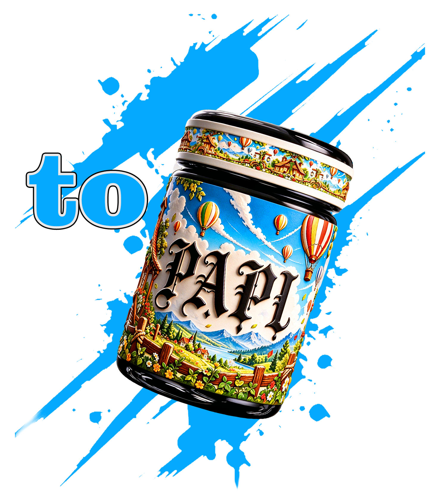 Blue high-build label concept